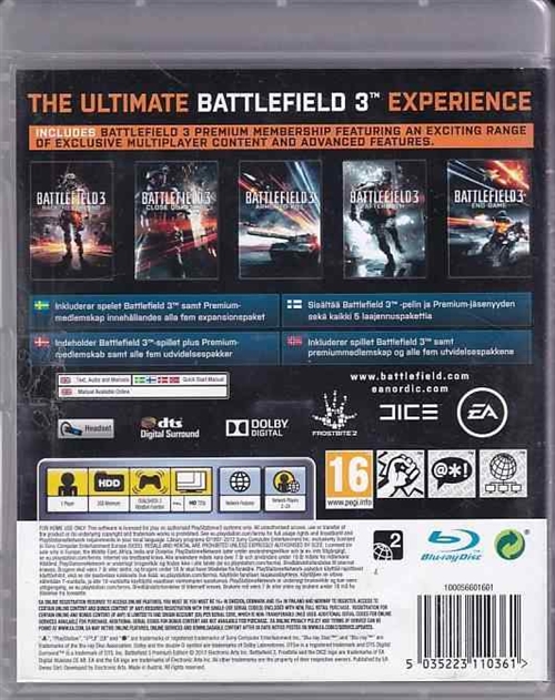 Battlefield 3 Premium Edition - PS3 (B Grade) (Genbrug)
